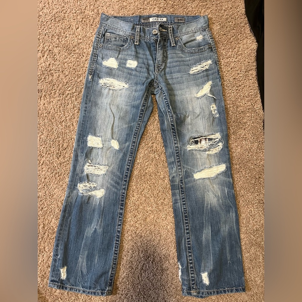 BKE Carter’s Men's Distressed Blue Jeans